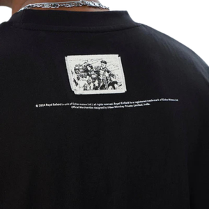 T-shirts pour hommes en coton 100% lavé, coupe ample, couleur noire encre, style vintage, streetwear décontracté, doux, respirant, pour un usage quotidien urbain - Product Image 4