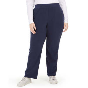 Pantalon de sport pour femme Karen Scott, taille plus, noir foncé 2X, fabriqué en tissu tricoté en polyester - Product Image 1