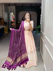 Georgette lehenga choli กับ dupatta กับด้ายและงานปักลำดับผู้หญิงแฟชั่น exporter - Product Image 2