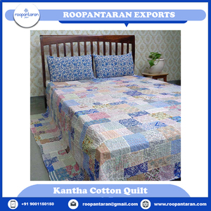 El edredón de Kantha de tamaño Queen más vendido, algodón orgánico, bloque de mano impreso, Patchwork, precio de Kantha tradicional indio - Product Image 2