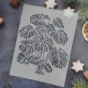 Grand <span class=keywords><strong>pochoir</strong></span> de plantes réutilisable, pochoirs Monstera pour la <span class=keywords><strong>peinture</strong></span> <span class=keywords><strong>sur</strong></span> bois, toile, papier, <span class=keywords><strong>tissu</strong></span>, mur, meubles, modèle DIY - Product Image 2