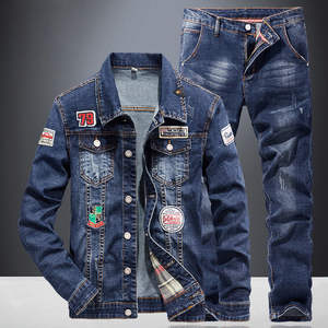 Veste en jean et tissu jeans tricoté décontracté - Product Image 2