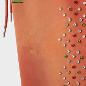 Pantalon évasé à cordon de serrage en dentelle avec logo personnalisé, design lourd, respirant, en molleton décontracté pour hommes - Product Image 3