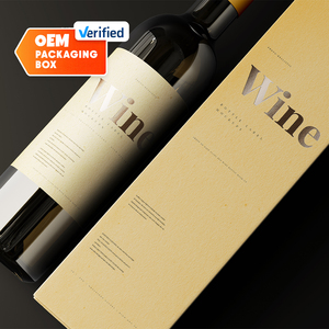 Custom Kraft Paper Wine <b>Box</b> with Handle for 3 <b>Bottles</b> Self Erecting Packaging OEM Verified Design Four Color Printing - Product Image 5