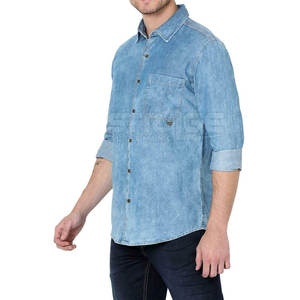 Camisa de Mezclilla para Hombre de Diseño Clásico y Uso Cómodo con Textura Suave, Aspecto Elegante, 100% Algodón, Transpirable y Ecológica - Product Image 2