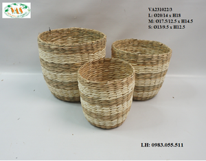 Cesta de Almacenamiento Tejida a Mano con Junco Ecológico, Hecha en Vietnam, Decoración del Hogar, OEM ODM Disponible, Marca Viet Anh - Product Image 4