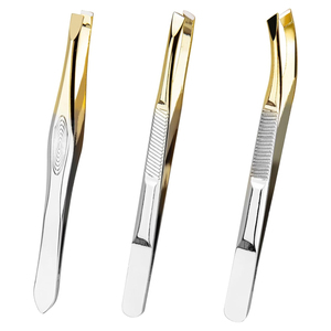 High-End Eyebrow Tweezers Slanted Tip Stainless Steel <b>Precision</b> <b>Tool</b> for Salon Grade Grooming & Beauty Care - Product Image 1