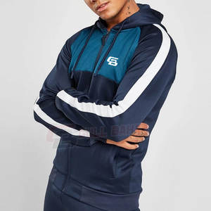 Nouvel arrivage de survêtements de course décontractés pour hommes coupe régulière ensemble respirant personnalisé deux pièces col à capuche léger cordon de serrage - Product Image 5