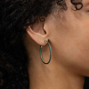 Cleo Grote Smaragd Fijne Oorknopjes - Product Image 3