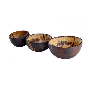 Cuencos redondos de cáscara de coco Natural 100%, vajilla hecha a mano para frutas, Colección Premium de cuencos de coco - Product Image 1