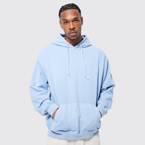 Sweat-shirt à capuche d'hiver lourd 420 g/m², sans cordon, personnalisé pour homme, coupe régulière, uni, délavé à l'acide, streetwear, 100% - Product Image 1