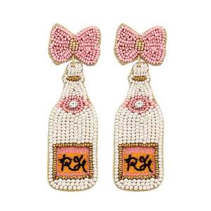 Pendientes de Navidad con cuentas de semillas multicolores a la moda para niñas y mujeres bordado en forma de estrella con diseño de gota para regalos de fiestas - Product Image 4