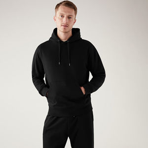 Sweat à capuche décontracté pour homme en gros, 100% coton, uni, logo personnalisé, streetwear d'hiver, sweat à capuche thermique avec poche, anti-froissement - Product Image 1