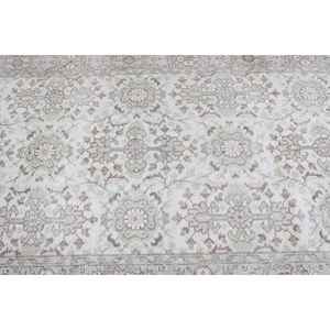 Alfombra de 3.9x7 pies, Alfombra Vintage, Alfombra a Cuadros Blancos - Product Image 5