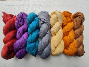 Custom-Made Dyed Sari <b>Silk</b> Ribbons Premium Quality <b>100</b>% <b>Silk</b> <b>Fabrics</b> for Embroidery Weaving Anti-Pilling Filament Yarn - Product Image 3