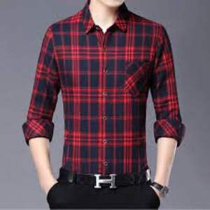 Chemise en flanelle de coton à manches longues pour hommes, haut décontracté et durable imprimé à motifs personnalisés, pour l'automne, anti-rides - Product Image 2