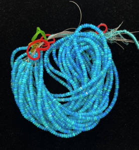 ลูกปัดพลอยโอปอลเอธิโอเปียสีน้ำเงินธรรมชาติ16นิ้ว3.50-4.50มม. 32 CT เส้นขัดเรียบสำหรับทำเครื่องประดับและของขวัญ - Product Image 4