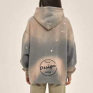 Sweat à capuche en coton éponge française délavé à l'acide en coton personnalisé avec poches sans ficelle - Product Image 6