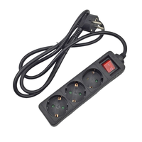 Rallonge/Régulateur 3 prises Europlug 16A 250V 3680W Longueur 1,5-5m Matériau PVC Noir Don Feliz Fabriqué au Zhejiang