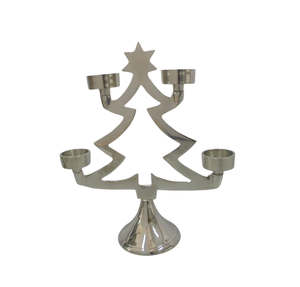 Support de l'Avent en aluminium au design moderne, fini nickel pour fête de Noël, éclairage, décoration, bougeoir fait à la main - Product Image 5