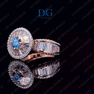 Bague de fiançailles et de mariage unisexe en argent sterling 925 poli, avec moissanite conique baguette de 5 carats certifiée IGI - Product Image 5