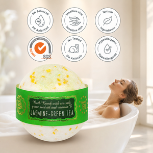 Bain de Luxe Harmonie Thé Vert au Jasmin 145g – Artisanat Premium Bio, Parfum Personnalisé, Couleur, Bien-être, Spa, Usage Domestique, UE - Product Image 3