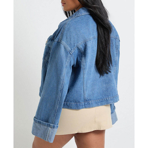 Chaqueta Vaquera de Invierno para Mujer 2025, con Cuello Alto Grueso, Estilo Urbano, Técnica de Lavado, Decoración de Piel, Transpirable - Product Image 2