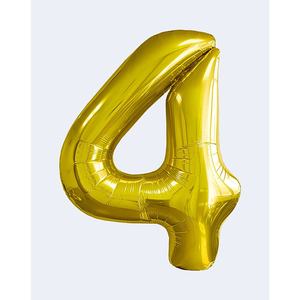 Ballon Chiffre 4 Doré 100cm Décoration de Fête Anniversaire - Product Image 1