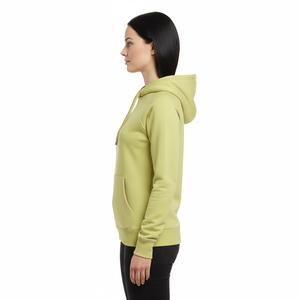 Sudadera con capucha de lujo verde lima empolvado para mujer, ajuste ceñido, de alta calidad, de algodón y forro polar, al por mayor, lisa, tipo jersey - Product Image 4