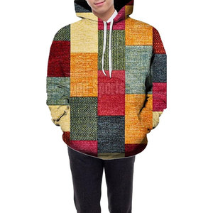 Sudaderas con Capucha de Bloques de Color Holgadas para Hombre, Cálidas para Invierno, Uso Casual, Logotipo Personalizado para Adultos, Tinte Liso - Product Image 3