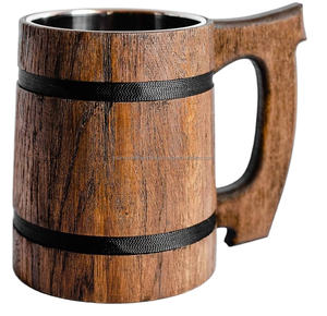 Tasse en bois d'acacia faite à la main pour la cuisine de café d'ours verres de table pour la fête-en vrac disponible - Product Image 1
