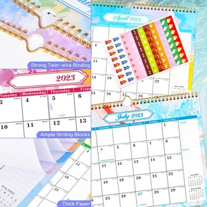 Calendario de pared colgante mensual, logotipo personalizado impreso a todo Color, con cita de alambre en espiral, 2023 - Product Image 4