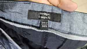 Pantalon long décontracté en sergé pour hommes, taille moyenne, braguette à fermeture éclair, style vêtement teint droit - Product Image 6