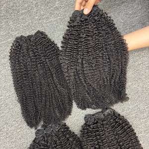 Meilleure qualité crépus bouclés dans les cheveux de trame, Extensions de cheveux crus en gros, à partir de cheveux humains crus - Product Image 5