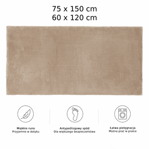 Tapis moderne DarianA Furr à poils moyens, couleur unie, écologique, lavable en machine, antidérapant, en polyester avec envers en caoutchouc - Product Image 3
