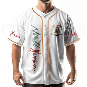 Sports d'été chauds personnalisés hommes femmes gants respirant lettre impression à manches courtes couleurs unies maillot de Baseball vêtements de Softball - Product Image 6