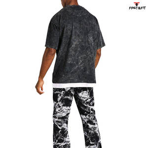 Camisetas lavadas con ácido con impresión de logotipo personalizado de manga corta de nuevo diseño, Camiseta lisa de secado rápido hecha a medida para hombres - Product Image 3