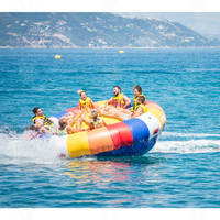 Vente en gros d'usine, bateau disco gonflable en PVC de 0,9 mm, tube remorquable UFO tournant, prix d'usine, jeux aquatiques, tubes de ski