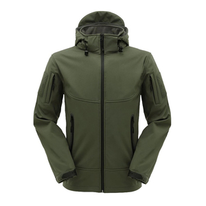 Chaqueta Softshell de Moda con Mangas Largas para Hombre, Hecha a Medida con Material de Poliéster y Elastano, Chaqueta de Invierno con Capucha y Cuello Alto - Product Image 1