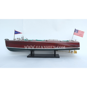 Chris CRAFT เรือไม้จำลองสำหรับตกแต่ง, เรือขนาด50ซม. เรือสปีดโบ๊ทสำหรับงานหัตถกรรม - Product Image 1