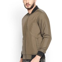 Blouson Bomber Homme Hiver Style Urbain Coupe Slim Col Montant Toile Coupe-Vent Bouton Unique Écologique Réversible