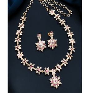 ชุดสร้อยคอและต่างหูมอสซาไนต์เคลือบด้านคุณภาพพรีเมียมสุดหรูหราสำหรับงานหมั้นและงานแต่งงานของผู้หญิง - Product Image 1