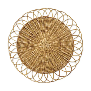 100% Real Rattan Charger Plate Eco-Friendly Brown Rattan <b>Wedding</b> Charger Plates Best Selling Sale - Product Image 3