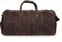 Sac de voyage pliable en cuir pleine fleur monogrammé / Sac de week-end / Sac de nuit avec bretelles amovibles pour homme