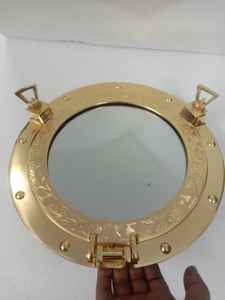 Antiguo moderno marino náutico ojo de buey espejo pared marino hogar decorativo barco ventana latón pulido espejo - Product Image 2