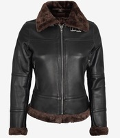 Blouson de motard pour femme en toile et cuir PU, finition vintage, confortable et respirant, avec col montant amovible, marron foncé, hiver