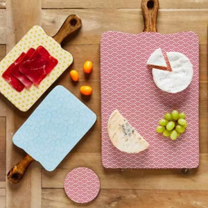Planche à fromage en bois de manguier écologique faite à la main, 100% sans danger pour les aliments, design imprimé, émail coloré, luxe, fêtes, haute qualité, en vrac - Product Image 1