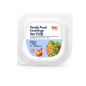 <b>Set</b> contenitori alimenti 3 pz (500 ml, 1,0 e 1,7 lt) FAMILY FOOD Bianco 9040669112 - Product Image 2