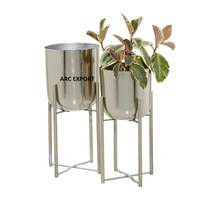 Jardinières d'intérieur polies miroir en métal de conception simple pour planter les plantes décorant la jardinière pour la maison et le jardin