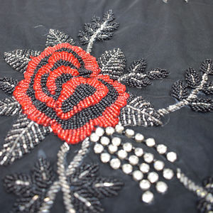 Vestido de noche occidental de lujo para mujer, tela de red bordada a mano con cuentas para bodas, fiestas, Material no tejido de punto - Product Image 3